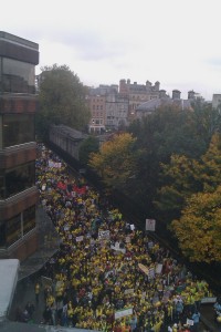 Protest moving up Nassau St